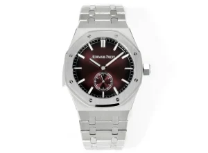 Audemars Piguet Royal Oak Series Men's Watch ?C Stainless Steel with Burgundy Dial