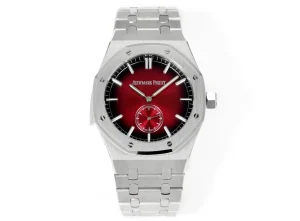 Audemars Piguet Royal Oak Men's Watch ?C Red Dial, Stainless Steel Case, and Bracelet - 42mm