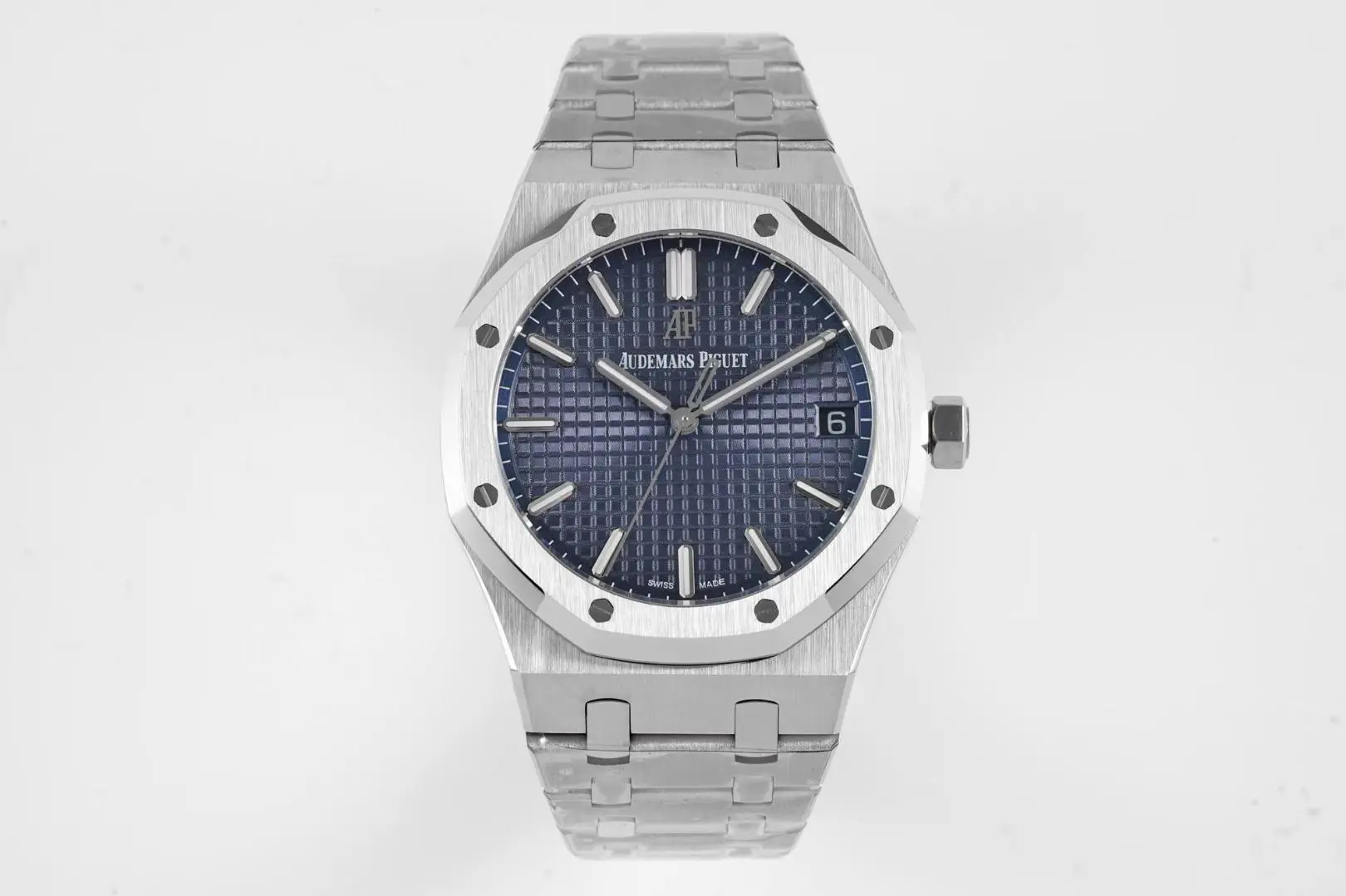 Audemars Piguet Royal Oak Stainless Steel Watch 15500 with Blue Dial Automatic Movement