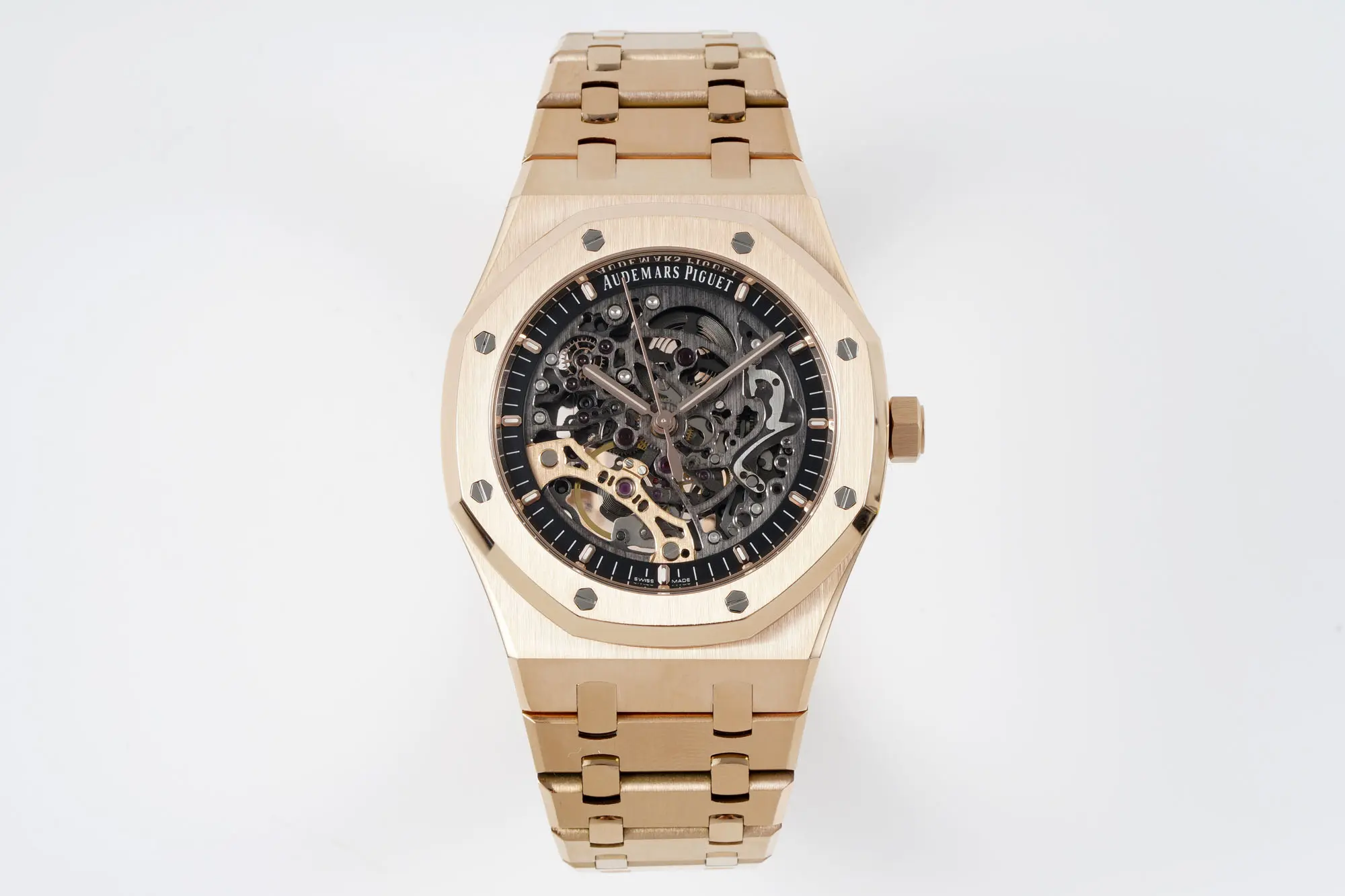 Audemars Piguet Royal Oak Offshore Men's Mechanical Watch 15407ST.OO.1220ST.01 - Rose gold, 41mm, Skeleton Dial - Calibre 3132