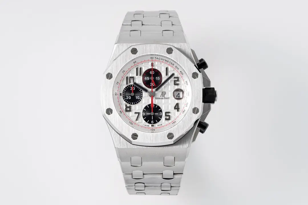Audemars Piguet Royal Oak Offshore Stainless Steel Bracelet Watch - Silver Dial with Black Sub-dials