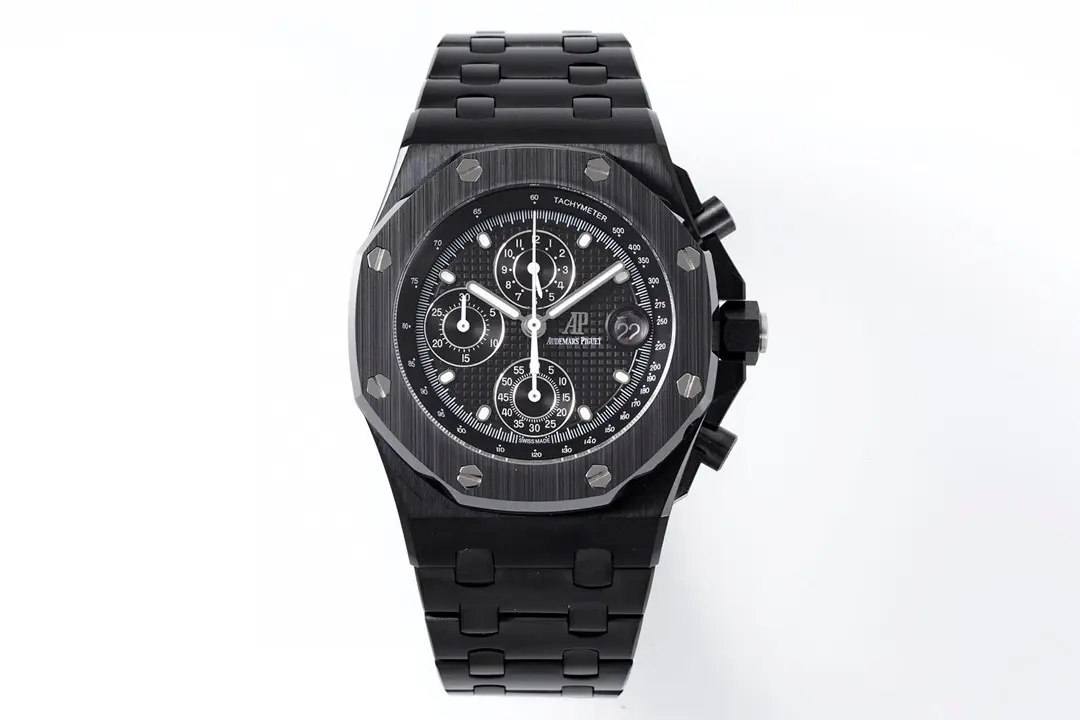 Audemars Piguet Royal Oak Black Stainless Steel Bracelet watch with Exclusive 4404 Chronograph movement