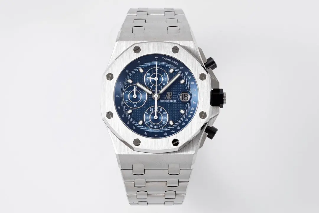 Audemars Piguet Royal Oak Offshore Stainless Steel Bracelet Watch With Blue Dial And 4404 Chronograph Motion