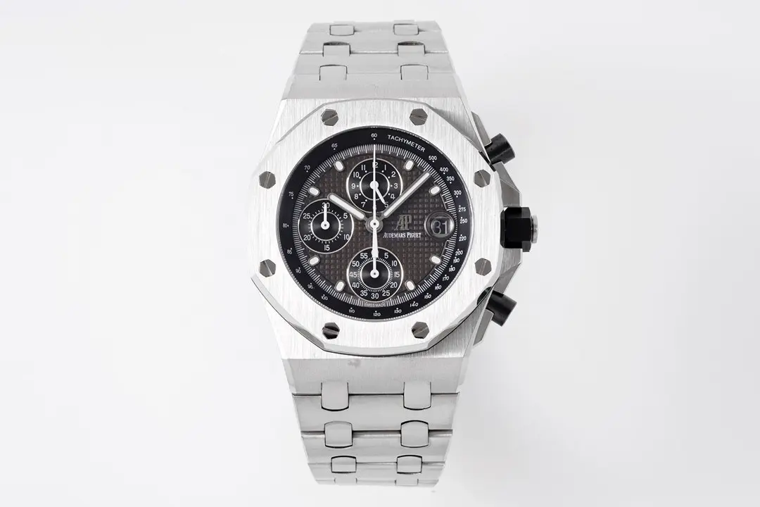 Audemars Piguet Royal Oak Offshore Stainless Steel Bracelet Watch Black Dial with 4404 Chronograph Motion