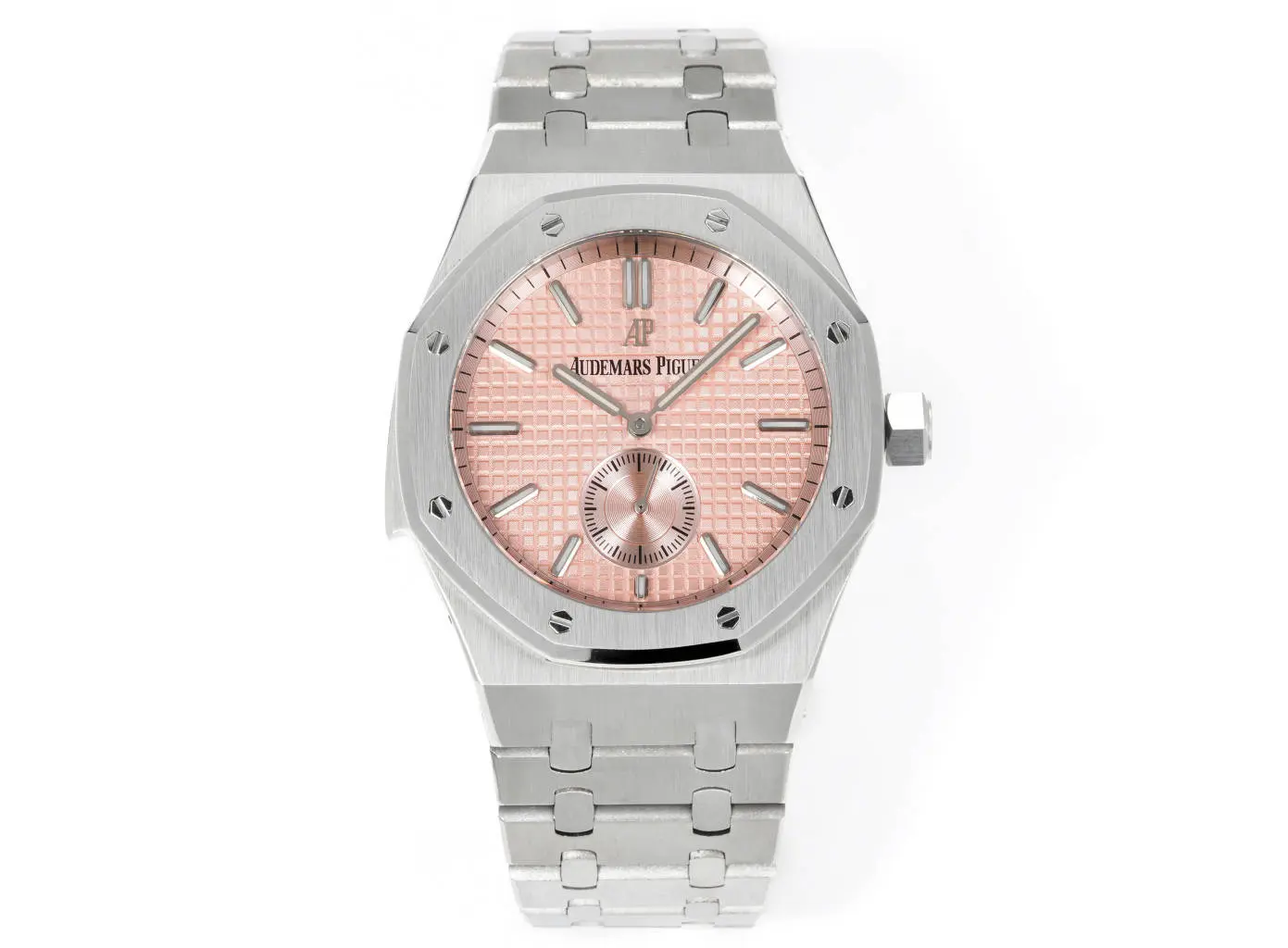 Audemars Piguet Royal Oak Series Men's Watch Stainless Steel with Pink Dial