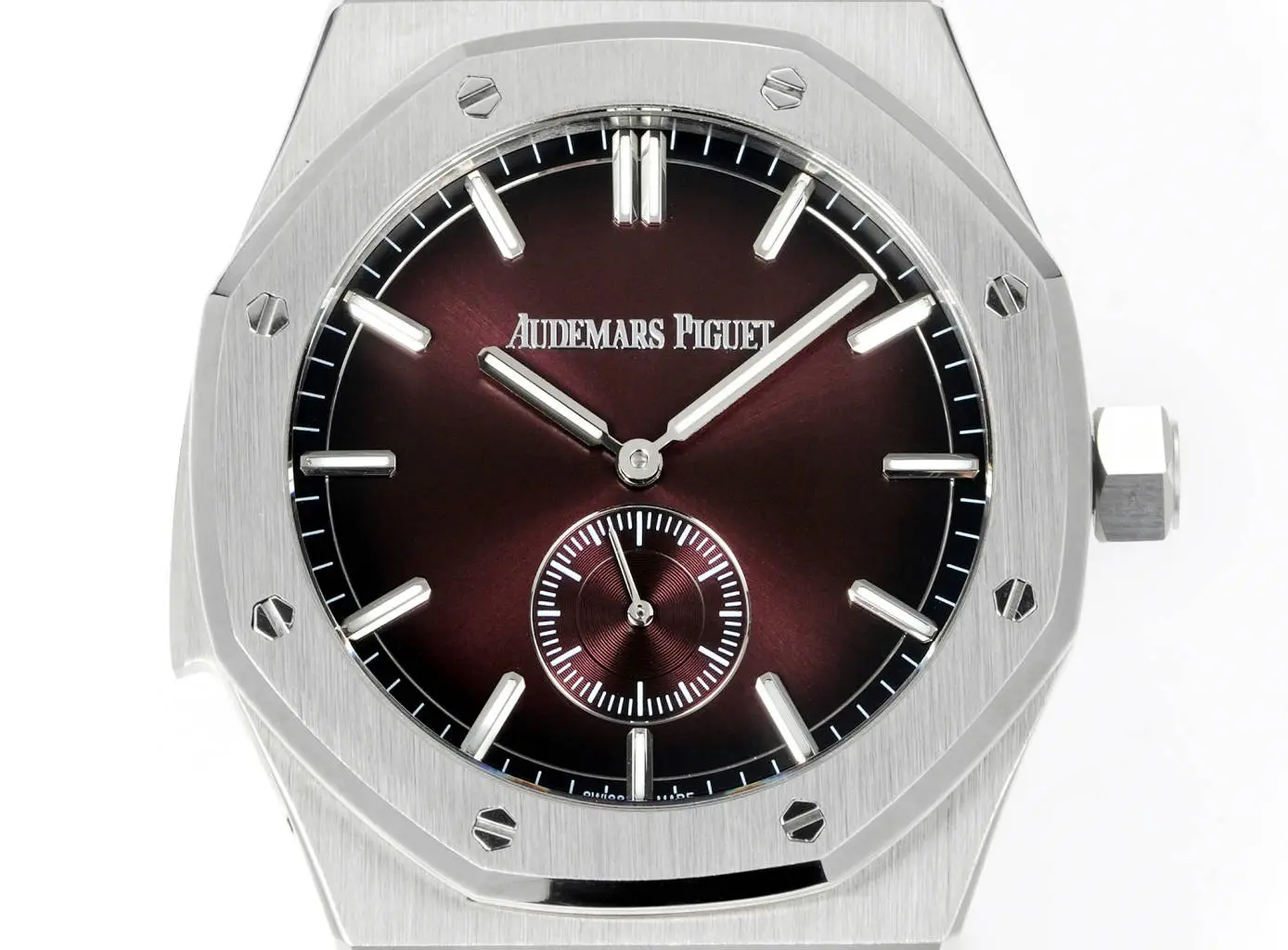 Audemars Piguet Royal Oak Series Men's Watch ?C Stainless Steel with Burgundy Dial - Image 3