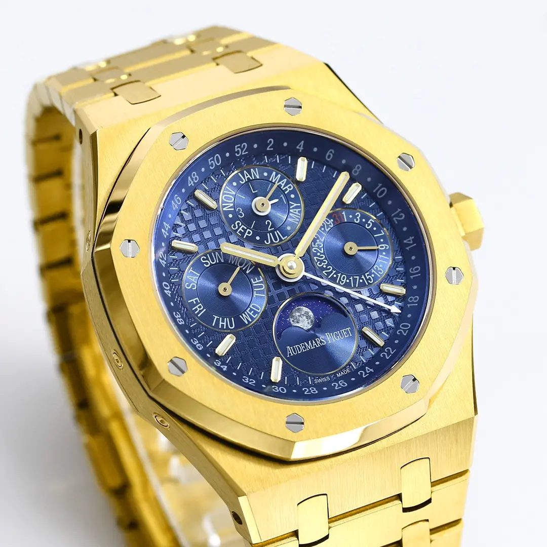 Audemars Piguet Royal Oak Perpetual Calendar Watch, Blue Dial with Gold Case and Bracelet (Ref. 26574ST.OO.1220ST.03 - Image 3