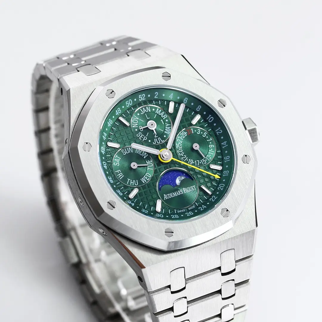 Audemars Piguet Royal Oak Perpetual Calender Watch - Green Dial Stainless Steel Case 41mm - Image 3