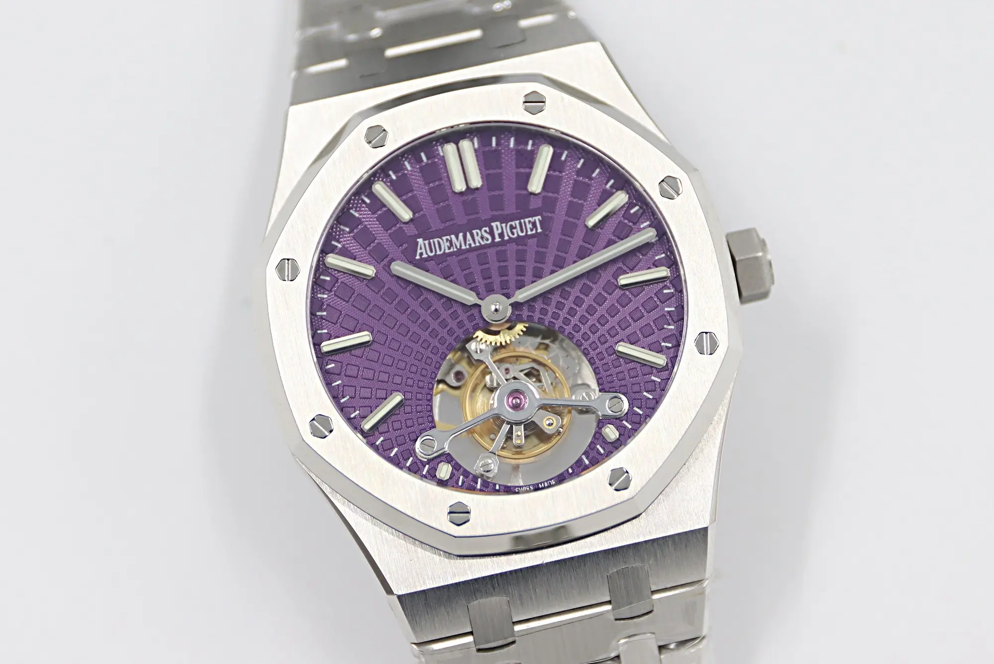 Audemars Piguet Royal Oak Tourbillon Upgrade Edition - Silver Case, Purple Dial 41mm - Image 3
