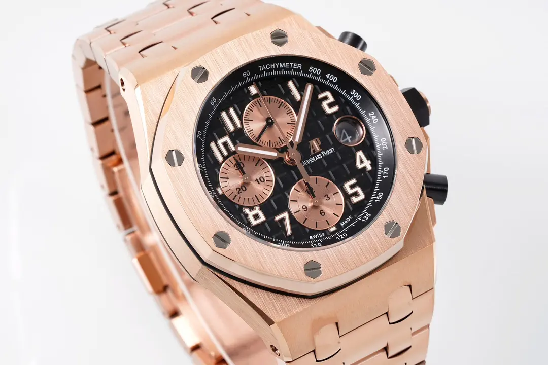 Audemars Piguet Royal Oak Offshore Rose Gold Bracelet Watch With Exclusive 4404 Chronograph Motion - Image 3