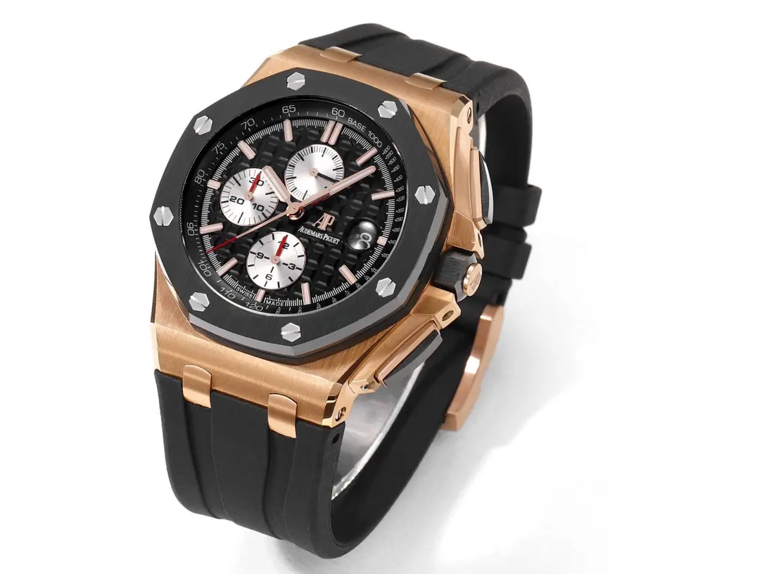 Audemars Piguet Royal Oak Black Ceramic Chronograph Rose Gold Watch - Image 3