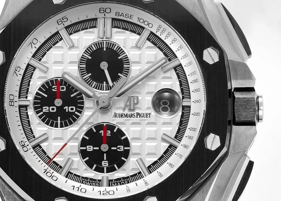 Audemars Piguet Royal Oak Offshore Chronograph in Silver and Black with Rubber Strap - Image 3