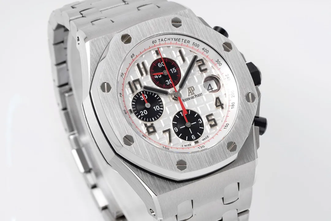 Audemars Piguet Royal Oak Offshore Stainless Steel Bracelet Watch - Silver Dial with Black Sub-dials - Image 3