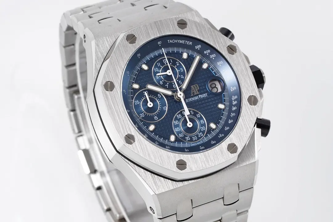 Audemars Piguet Royal Oak Offshore Stainless Steel Bracelet Watch With Blue Dial And 4404 Chronograph Motion - Image 3