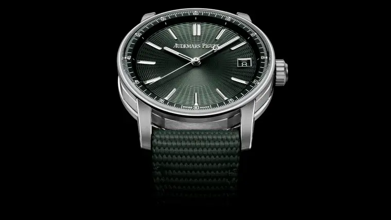 Audemars Piguet CODE 1159 Green Dial Stainless Steel Watch With Fabric Strap - Image 3