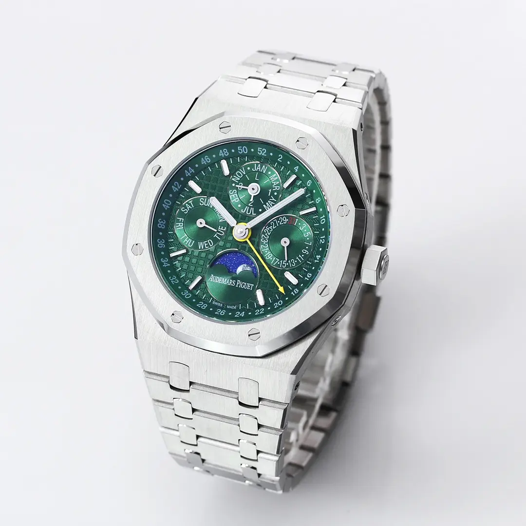 Audemars Piguet Royal Oak Perpetual Calender Watch - Green Dial Stainless Steel Case 41mm - Image 4