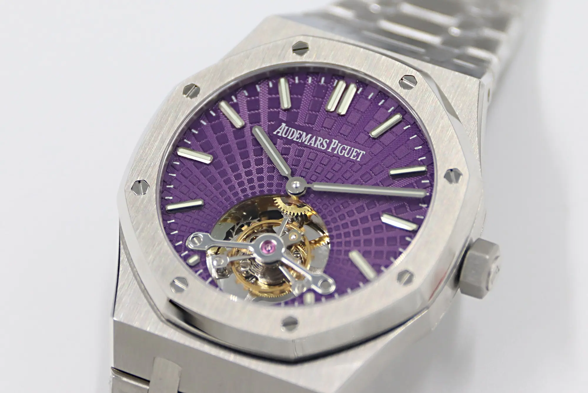 Audemars Piguet Royal Oak Tourbillon Upgrade Edition - Silver Case, Purple Dial 41mm - Image 4