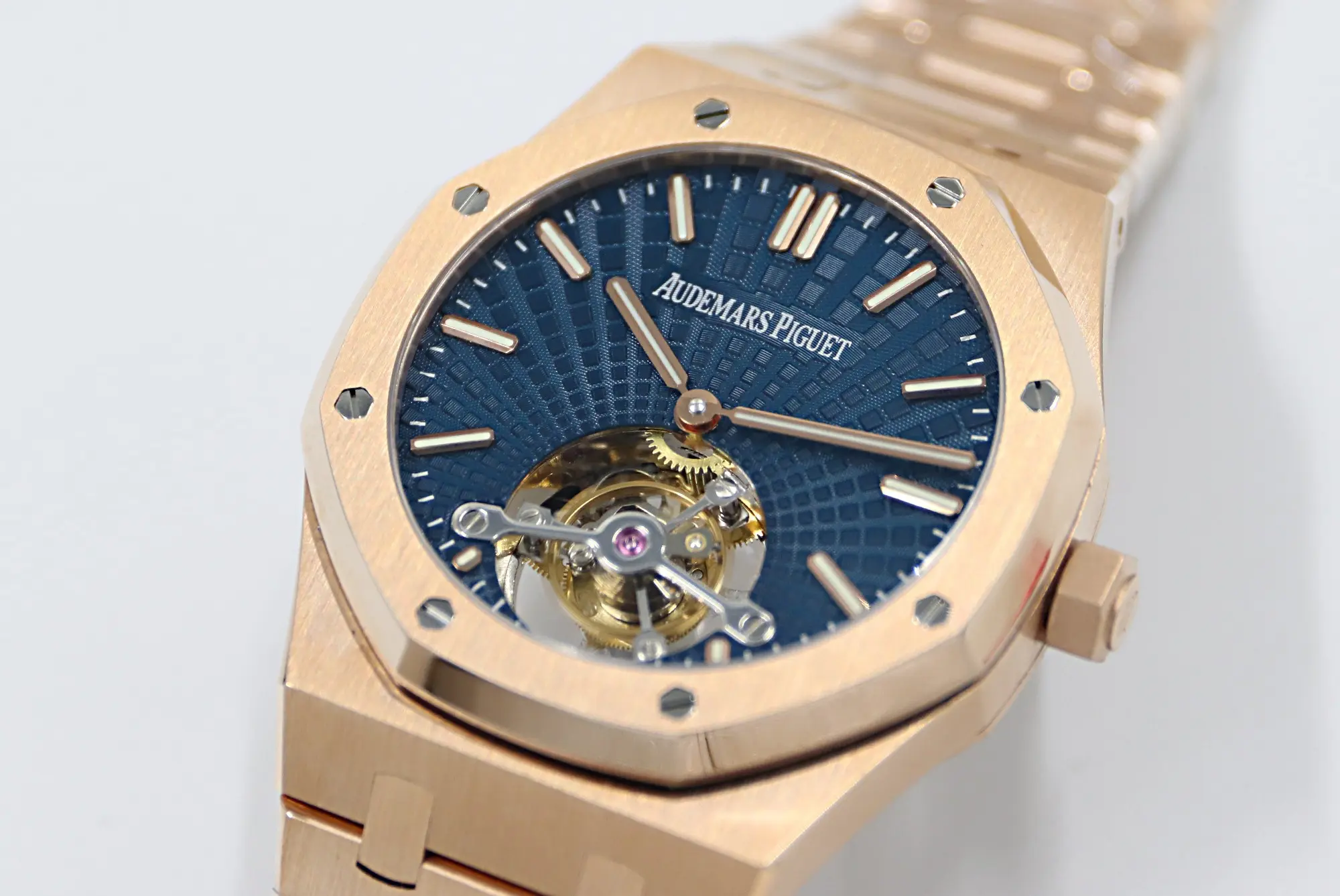Audemars Piguet Royal Oak Tourbillon Upgrade Edition ?C Rose Gold with Blue Dial - 41mm Case, Model 2020 - Image 4