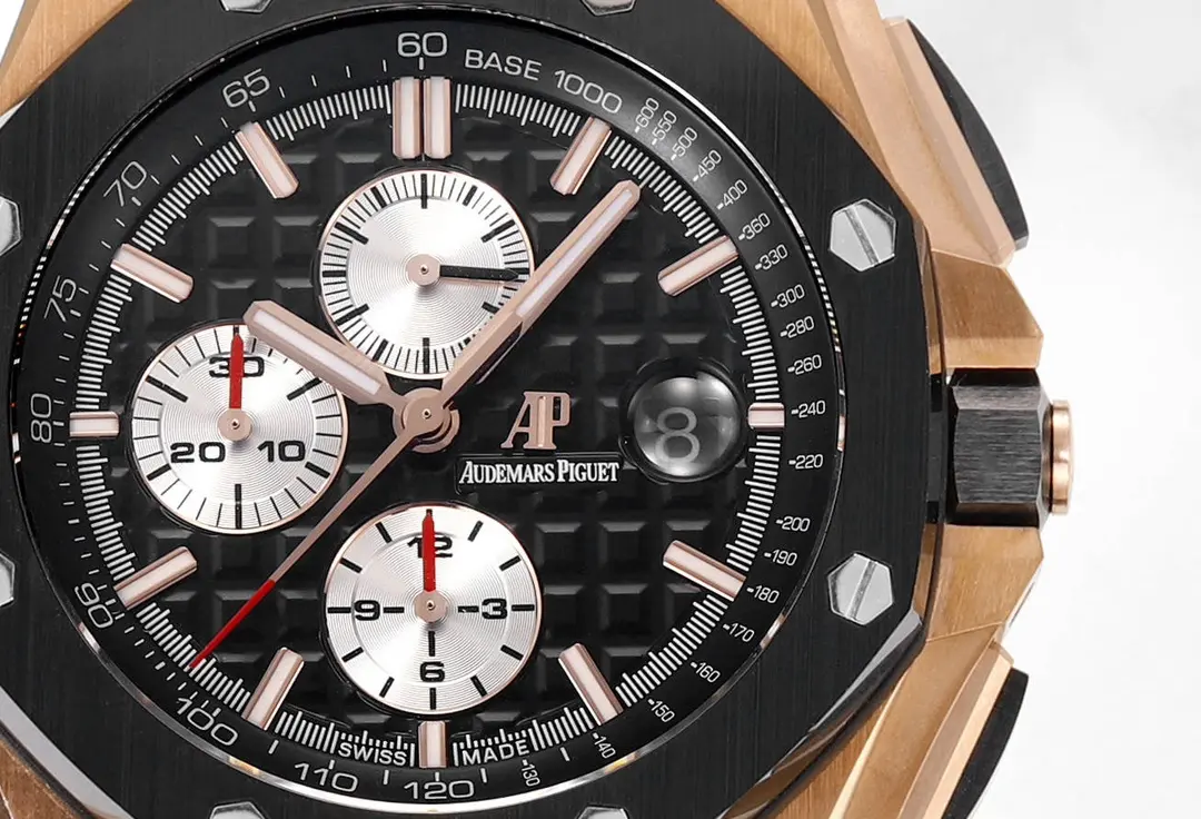 Audemars Piguet Royal Oak Black Ceramic Chronograph Rose Gold Watch - Image 4