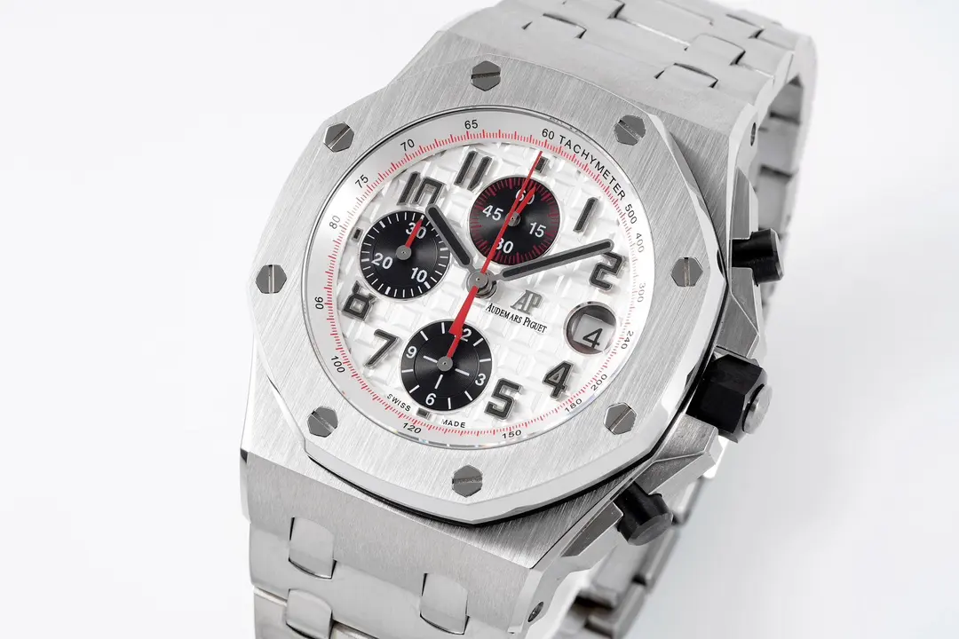 Audemars Piguet Royal Oak Offshore Stainless Steel Bracelet Watch - Silver Dial with Black Sub-dials - Image 4