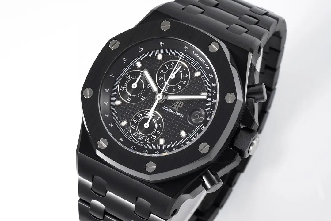 Audemars Piguet Royal Oak Black Stainless Steel Bracelet watch with Exclusive 4404 Chronograph movement - Image 4
