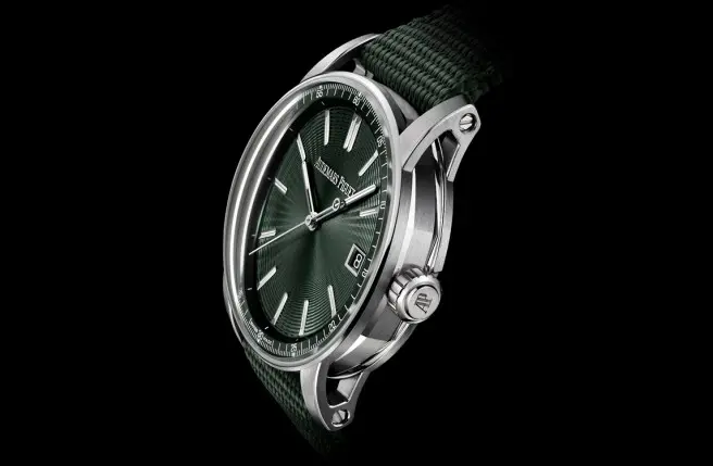 Audemars Piguet CODE 1159 Green Dial Stainless Steel Watch With Fabric Strap - Image 4
