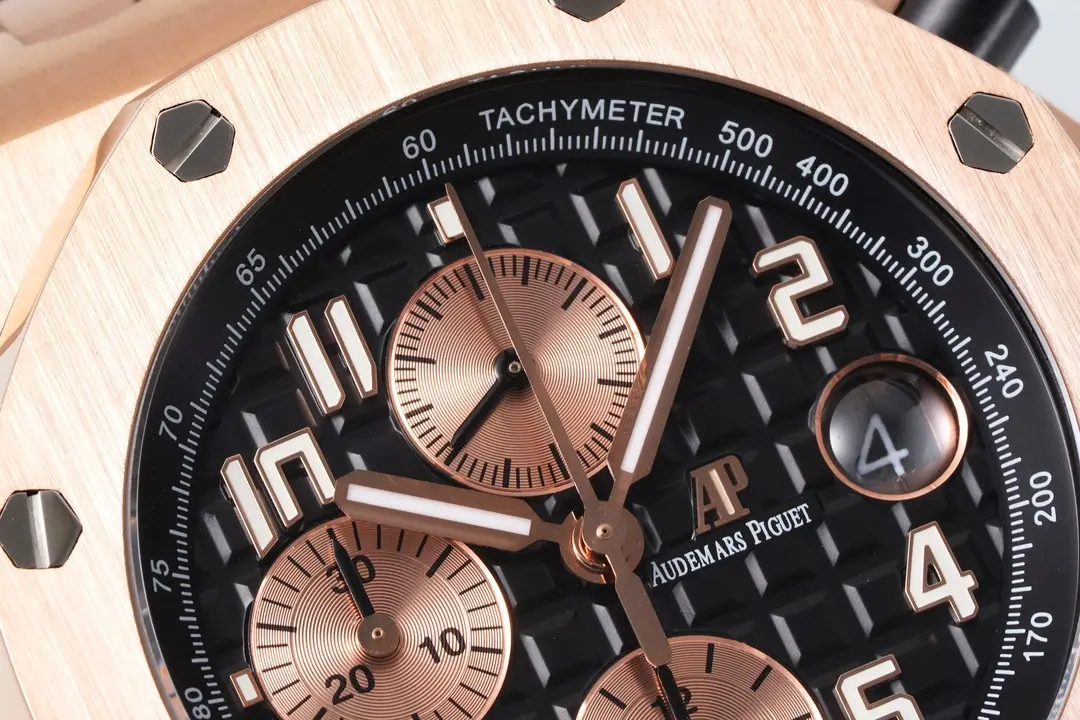 Audemars Piguet Royal Oak Offshore Rose Gold Bracelet Watch With Exclusive 4404 Chronograph Motion - Image 5