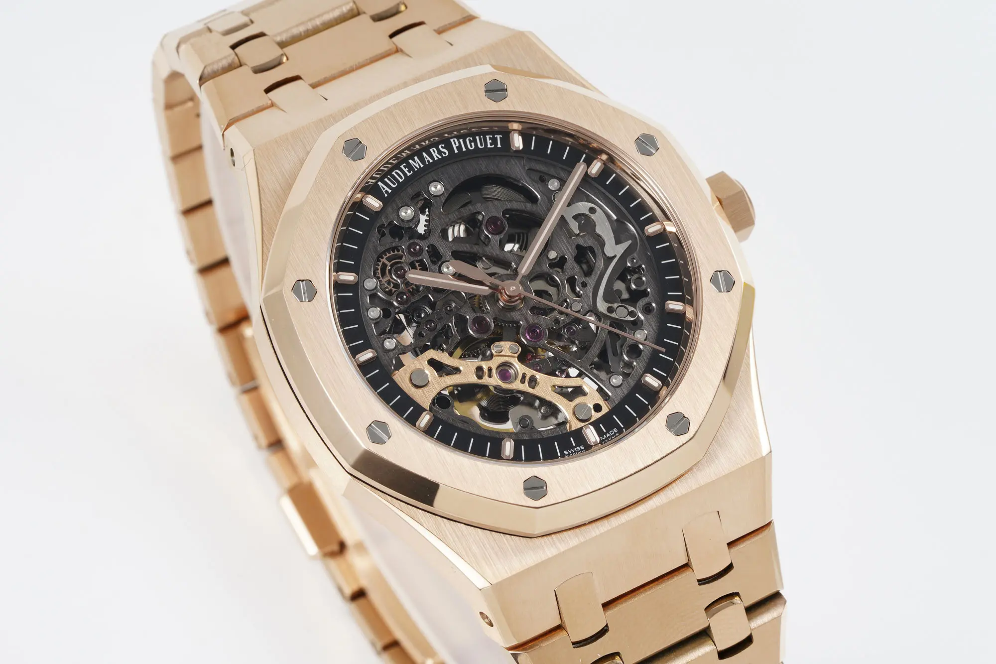 Audemars Piguet Royal Oak Offshore Men's Mechanical Watch 15407ST.OO.1220ST.01 - Rose gold, 41mm, Skeleton Dial - Calibre 3132 - Image 5