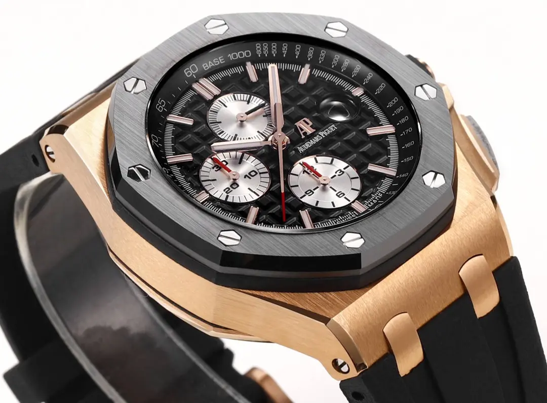 Audemars Piguet Royal Oak Black Ceramic Chronograph Rose Gold Watch - Image 5
