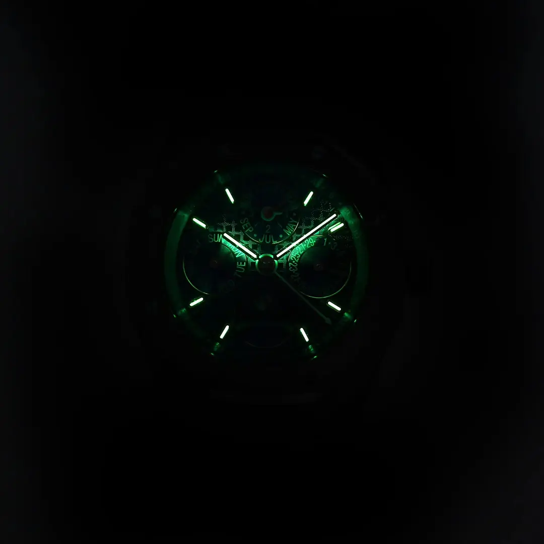 Audemars Piguet Royal Oak Perpetual Calender Watch - Blue Dial with Stainless Steel Case, Bracelet and Band, Ref. 26574ST.OO.1220ST.03 - Image 6