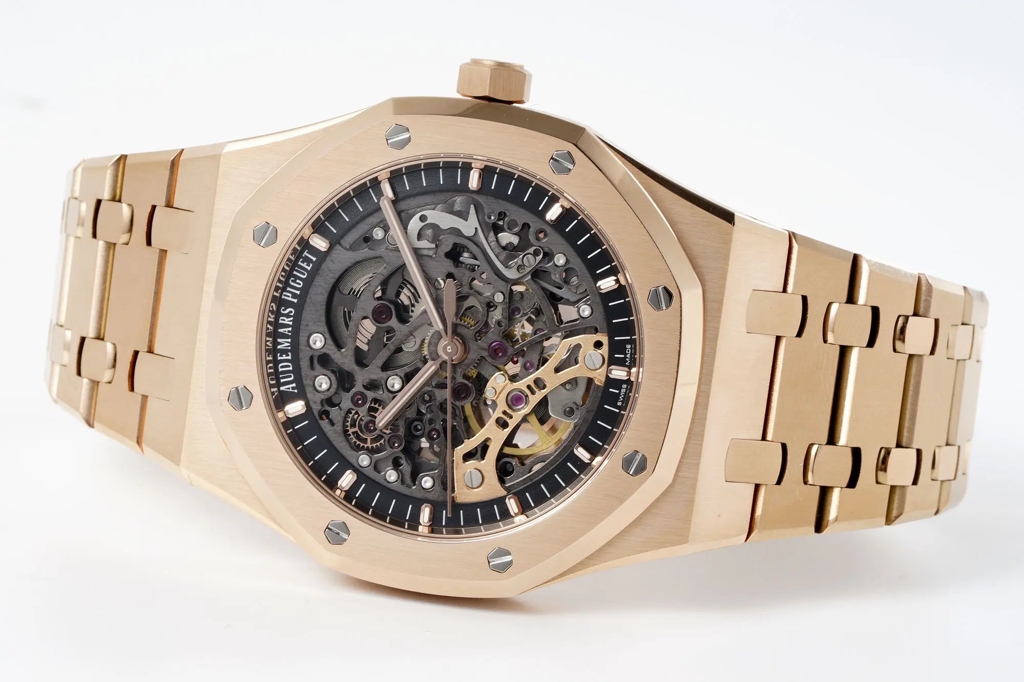 Audemars Piguet Royal Oak Offshore Men's Mechanical Watch 15407ST.OO.1220ST.01 - Rose gold, 41mm, Skeleton Dial - Calibre 3132 - Image 6