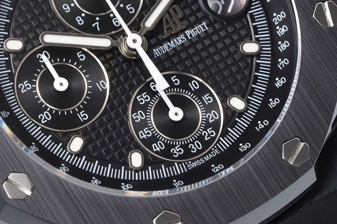 Audemars Piguet Royal Oak Black Stainless Steel Bracelet watch with Exclusive 4404 Chronograph movement - Image 6