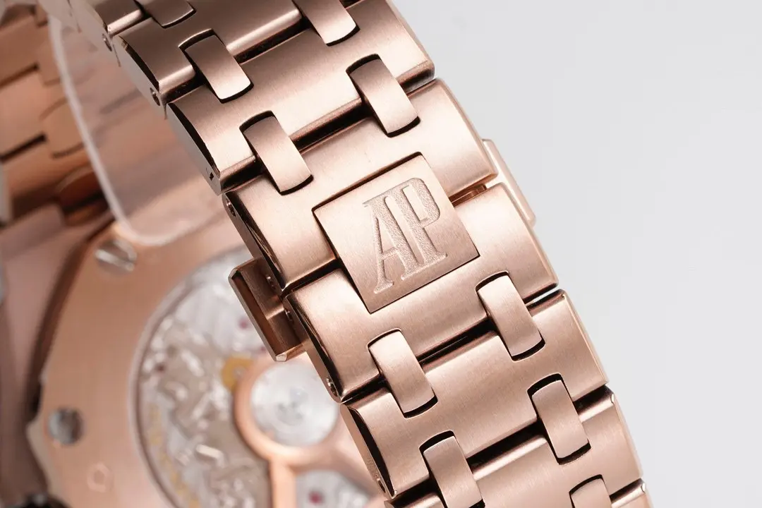 Audemars Piguet Royal Oak Offshore Rose Gold Steel Bracelet Watch With Blue Dial And 4404 Chronograph Motion - Image 7