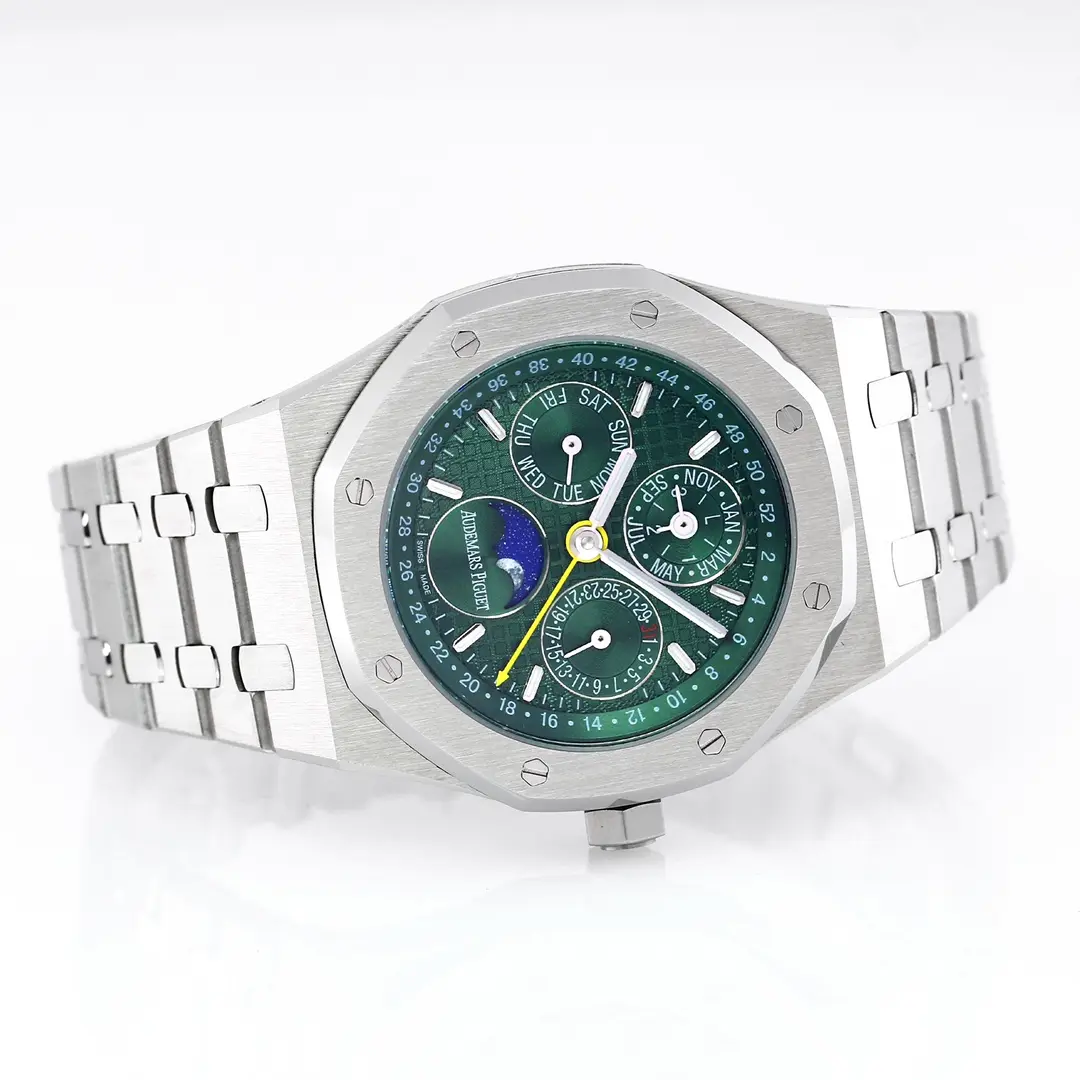 Audemars Piguet Royal Oak Perpetual Calender Watch - Green Dial Stainless Steel Case 41mm - Image 8