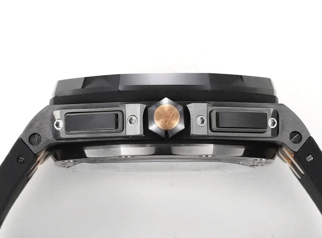 Audemars Piguet Royal Oak Offshore Chronograph in Rose Gold and Black with Grey Dial on Rubber Strap - Image 8