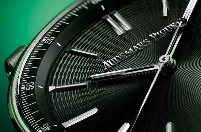 Audemars Piguet CODE 1159 Green Dial Stainless Steel Watch With Fabric Strap - Image 6