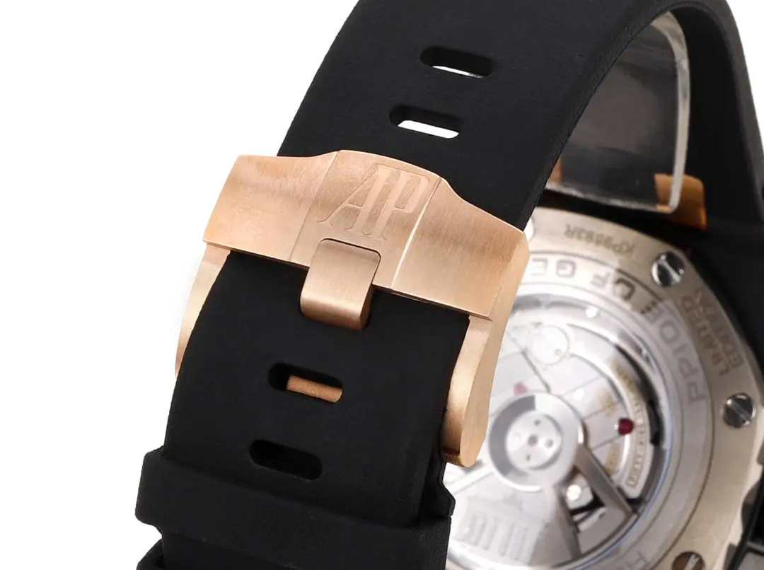 Audemars Piguet Royal Oak Offshore Chronograph in Rose Gold and Black with Grey Dial on Rubber Strap - Image 9