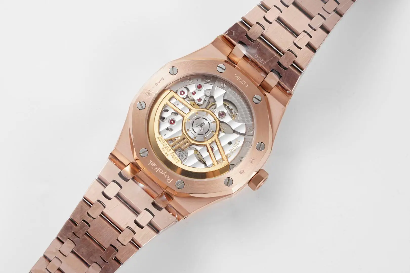 Audemars Piguet Royal Oak Black Dial 15500 Rose Gold Watch - Image 10