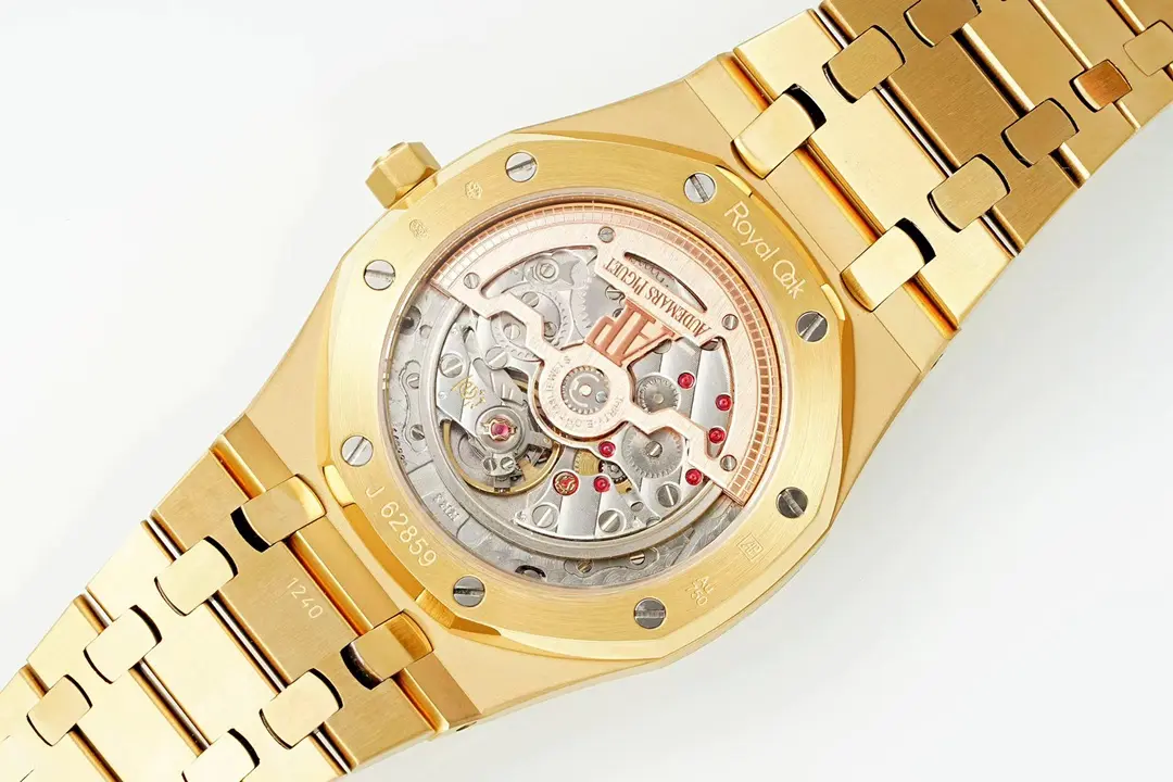 Audemars Piguet Royal Oak Gold Watch with Petite Tapisserie Dial - Image 10