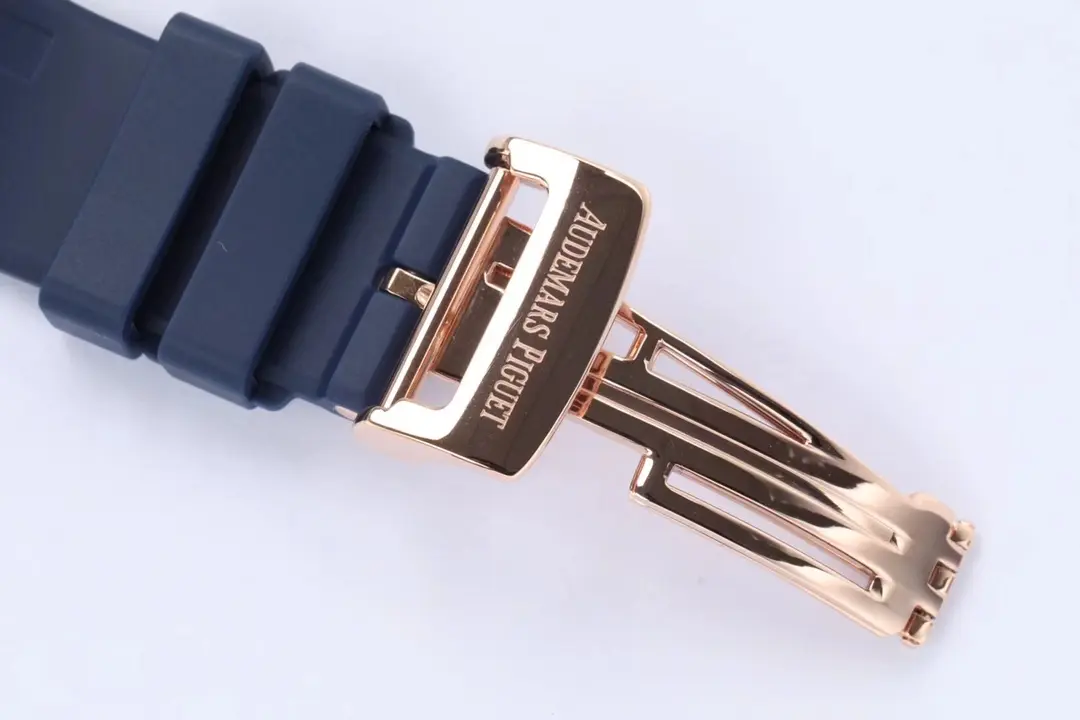 Audemars Piguet Royal Oak ultra-thin Tourbillon, Rose Gold Case, Blue Dial and Rubber Strap - Image 10